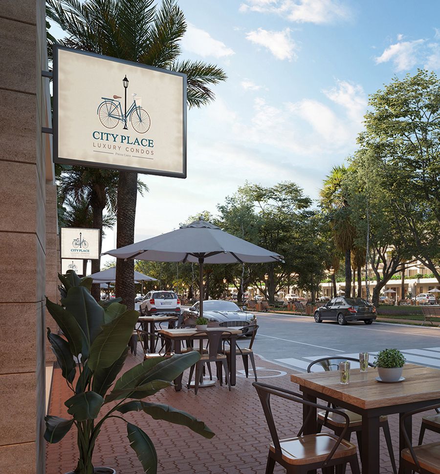 Café terrace on the ground floor